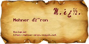 Mehner Áron névjegykártya